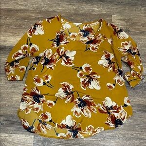 Floral Mustard Women's Top